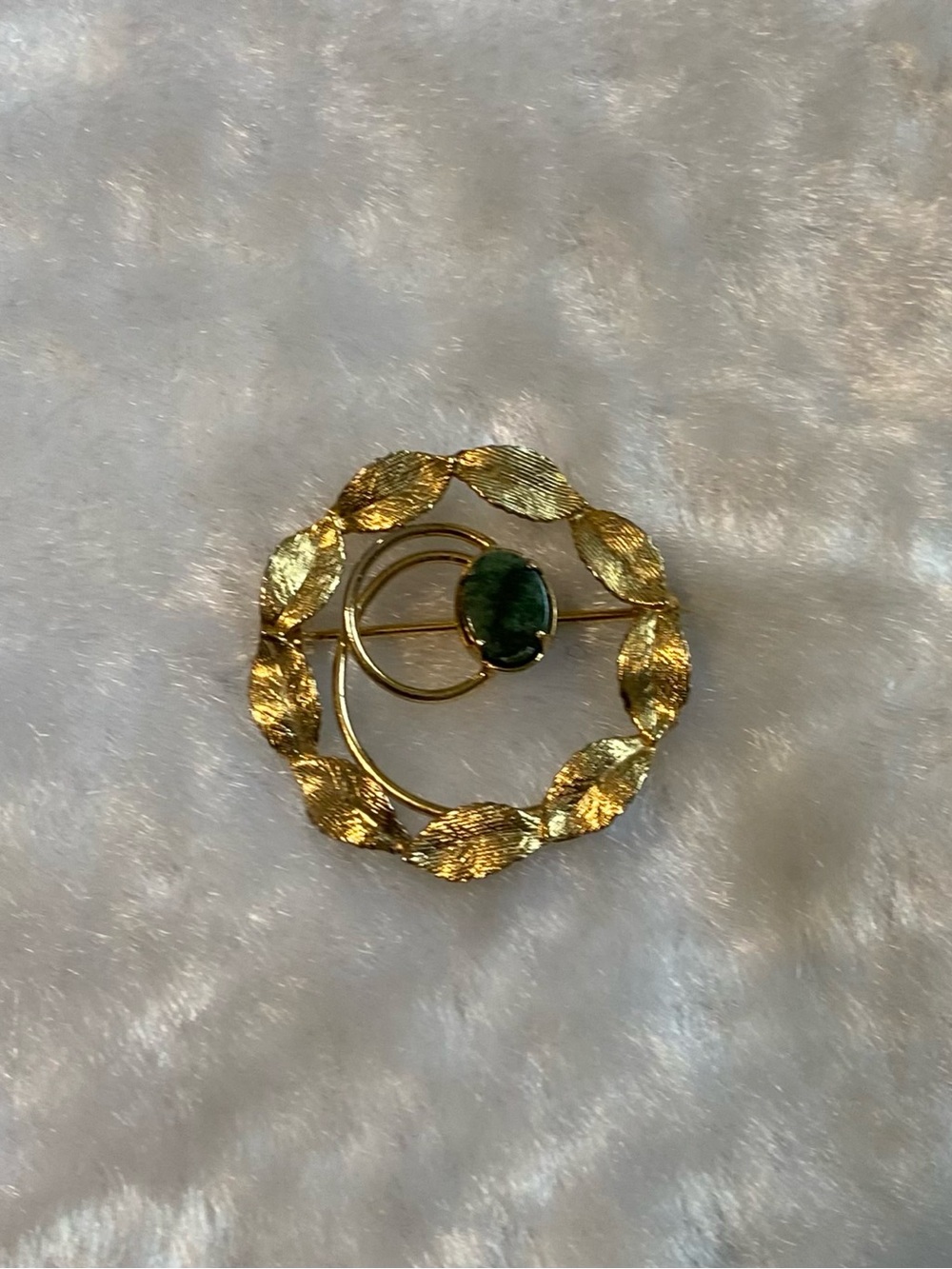 🍀D’ABROS signed 12k Gold Filled Gemstone Scarab Brooch